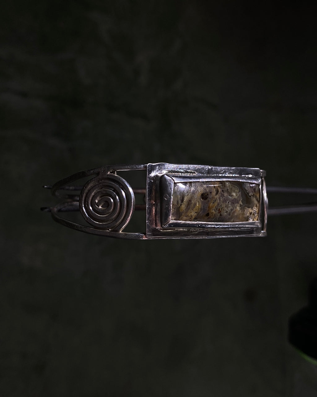Rhyolite spiral bangle