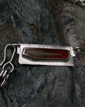 Double link chain with Carnelian pendant